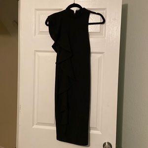 Black Privy one shoulder black dress